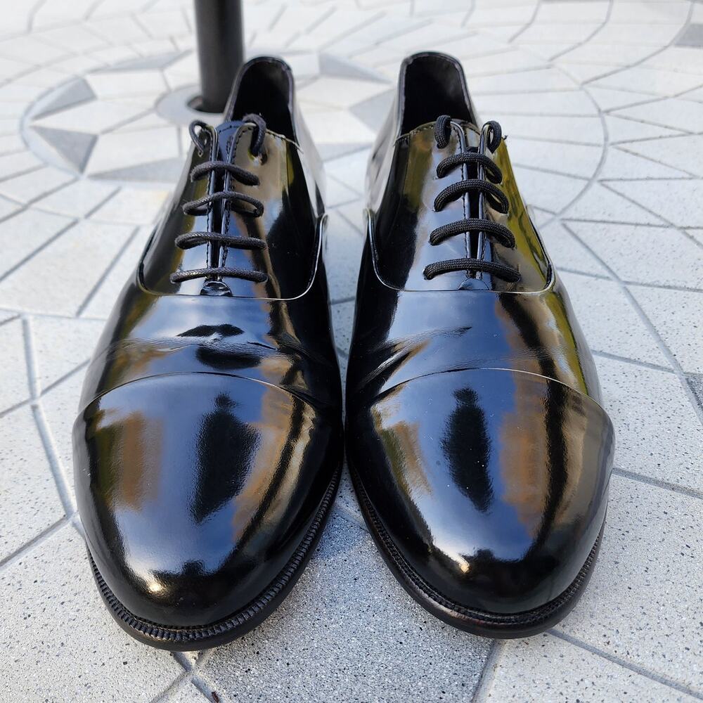 Florsheim Black Patent Leather Lace Up Oxford Dress Shoes 10 3E - Picture 4 of 10